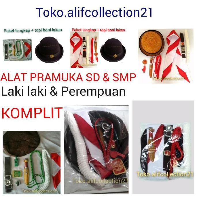 Pramuka lengkap  topi dasi gesper pluit sekolah sd dan smp