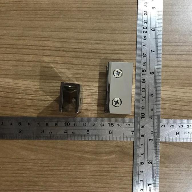 Ambalan Klem Jepit Kaca 8 - 12 Mm Glass Clamp U Jepit Klem Kaca 12 Mm