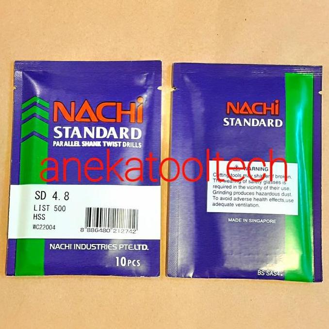 TERLARIS MATA BOR HSS 4,8MM NACHI | TWIST DRILL BITS NACHI 4,8 MM HSS (ORI)
