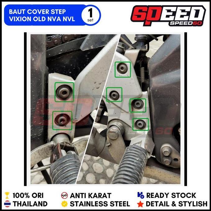 TERBARU - Probolt Baut Cover Step Injakan Kaki Yamaha Vixion Stainless King Nut