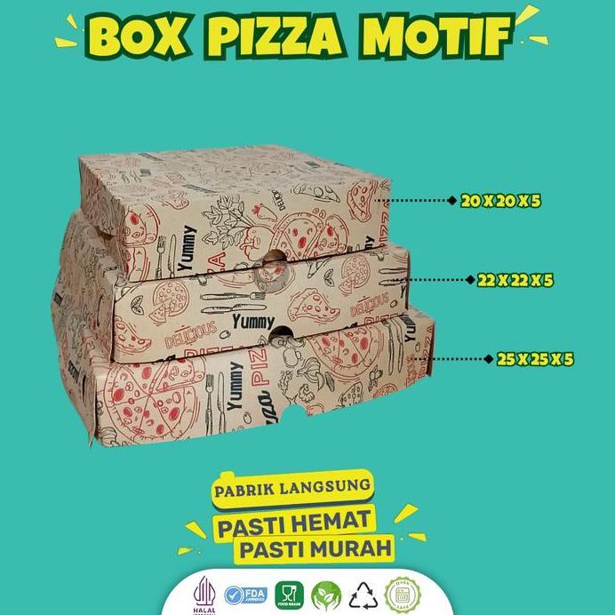 (30 pcs) Dus Pizza 22x22 Anti Minyak / Box Pizza 22x22 / Kardus Pizza / Kotak Pizza Motif Laminasi /