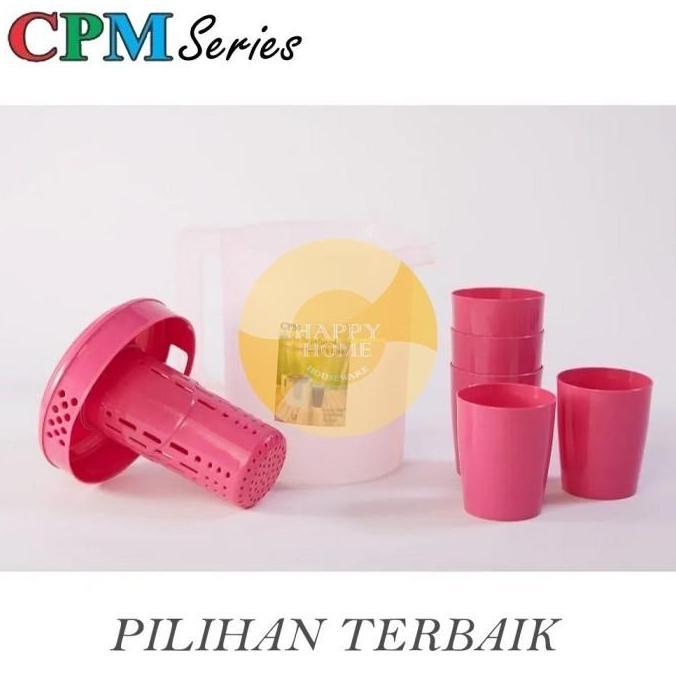 CPM Annabelle Jug Infused Set Plus 5 Cup Eskan Minum Teko Air + 5 Gelas