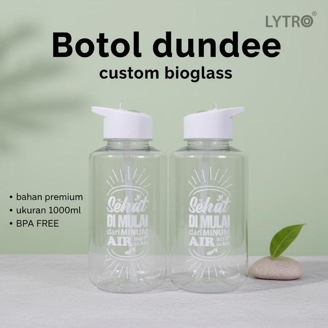 Botol Minum Bioglass Sedotan - Tumbler Plastik Bioglass Besar 1L