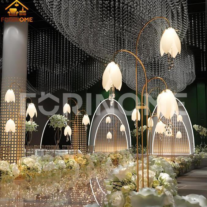 2pcs Lampu Bunga - Sepasang Standing Lampu Pernikahan Bunga Dekorasi 2 SET 150cm Lampu Hiasan Dekora