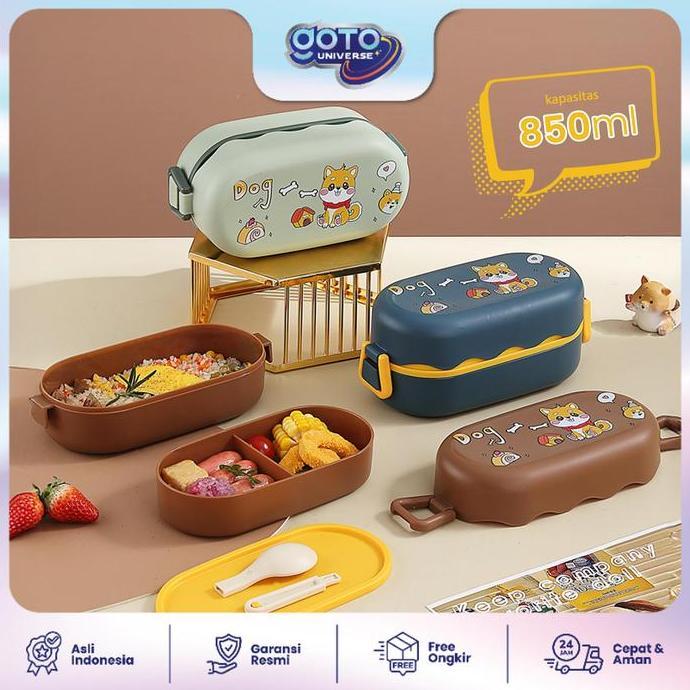 Goto [COD] Hachi Lunch Box Bento Tempat Bekal Makan Anak Lucu Anti Tumpah