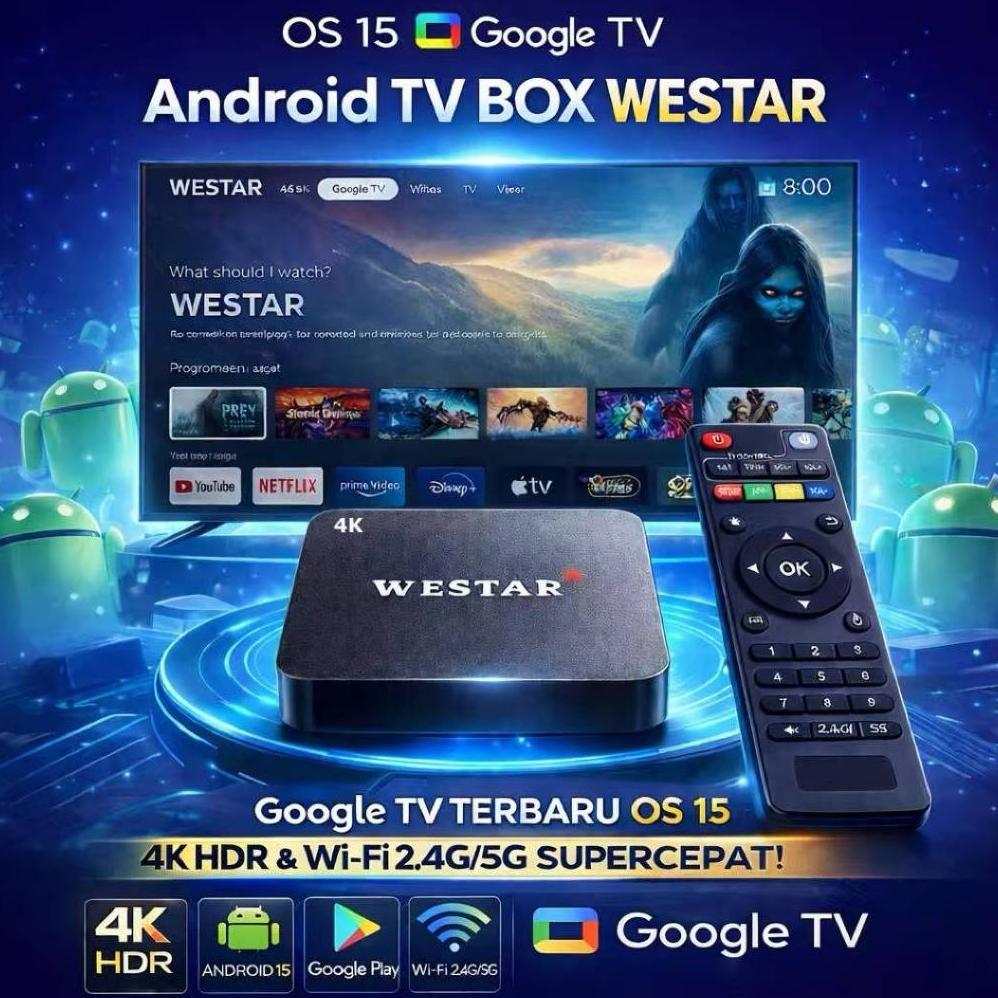 New Product Android Tv Box Westar W1 Wifi Stb 4K Smart Tv Box Netflix Westar Premium Android Box