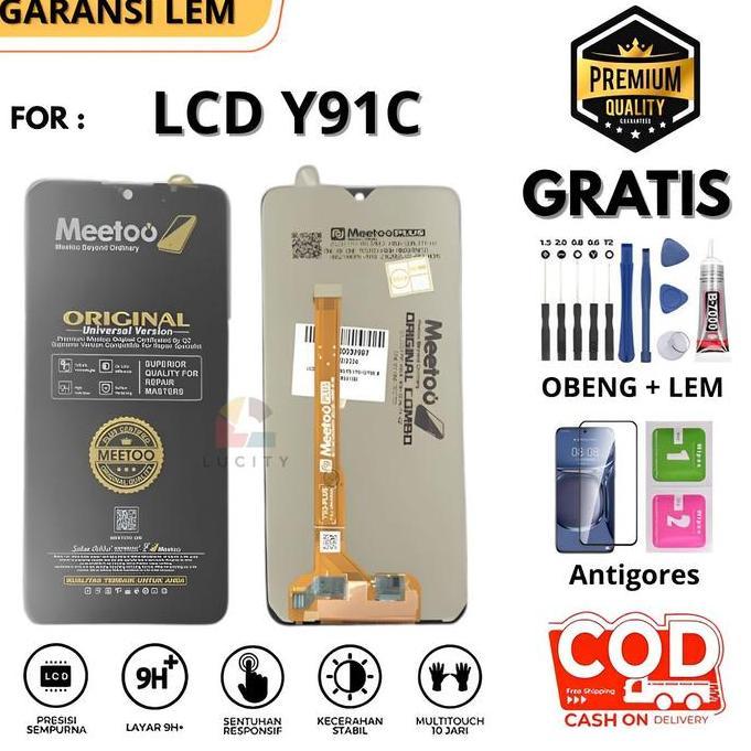 lcd hp COMPATIBLE vivo y91c Fullset OriginaL Touchscreen GRATIS Lem + Obeng + Antigores