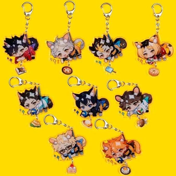 Gantungan Kunci Karakter Anime Haikyuu Akrilik Bening Transparan Keychain Hadiah Anime Kawai Kado Fi
