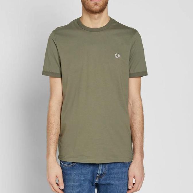Fred Perry Ringer T-Shirt Olive Original