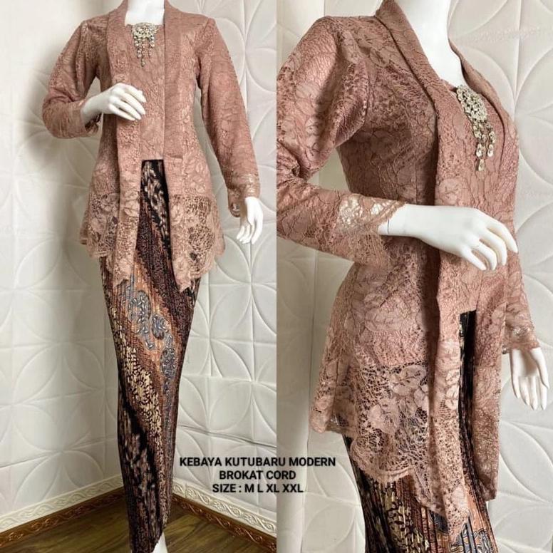 NEW Setelan Kebaya Kutubaru Brokat Modern / Set Kebaya Kutubaru Brokat Lengan Panjang / Kebaya Wisud