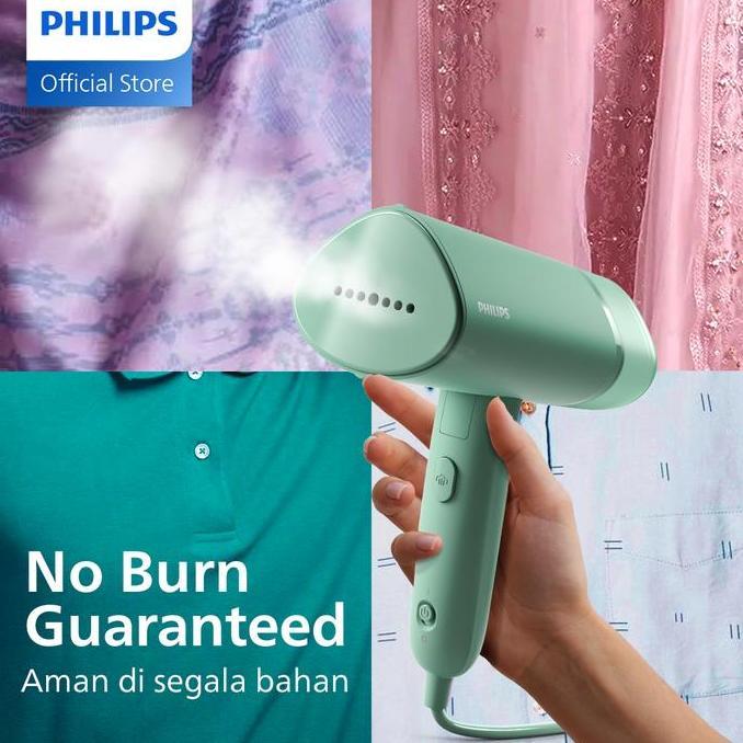 Philips Setrika Uap Handheld STH3010/70 Hijau - Setrika Uap Portable Dapat Dilipat, Setrika Uap Ring