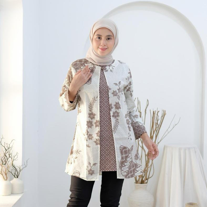 CUCI GUDANG TUNIK BATIK BOLERO LENGAN PANJANG ATASAN BATIK WANITA BOLERO TERBARU