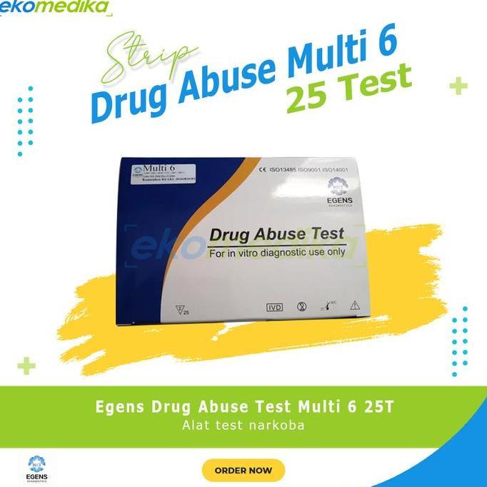 EGENS Multi Drug 6P 6, 5, 3 Parameter (AMP/MOP/THC/MET/COC/BZO) Rapid Test Narkoba- 6P 25T