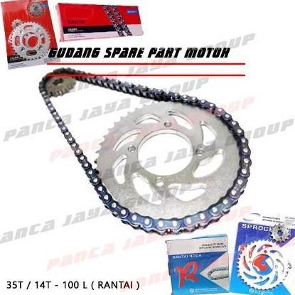 GEAR SET DEPAN BELAKANG RANTAI RC BRAVO 80 100 110 RC80 RC100 RC110 PROMO