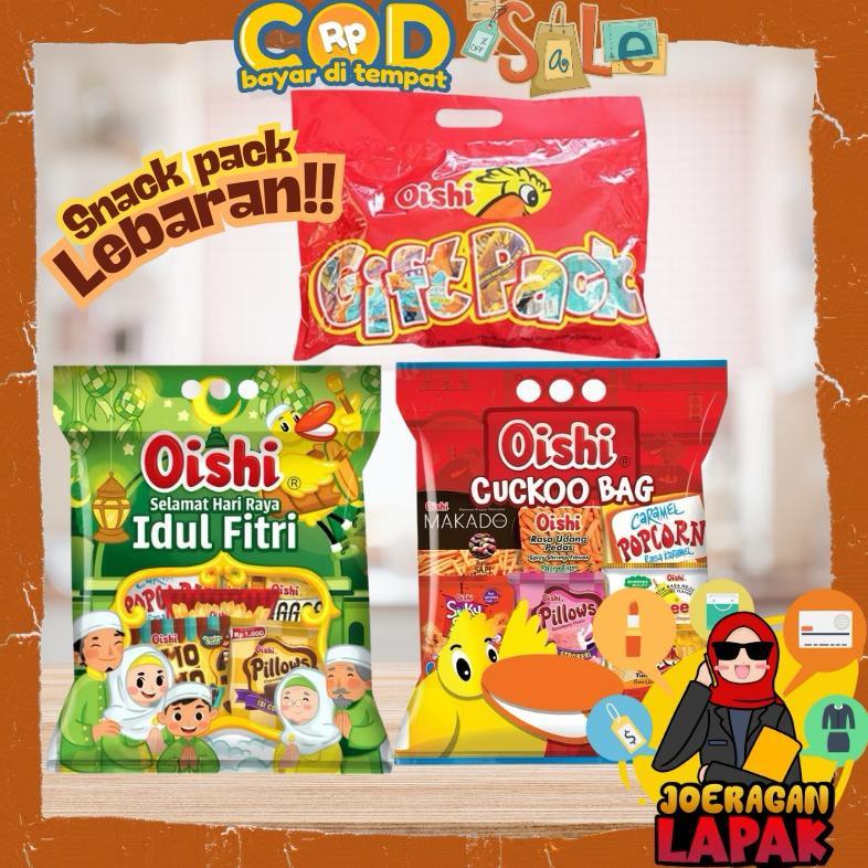 OISHI SNACK PACK IDUL FITRI LEBARAN RED GIFT BAG CUCKOO HADIAH ANAK JAJAN HARI RAYA POPCORN SPONGE C