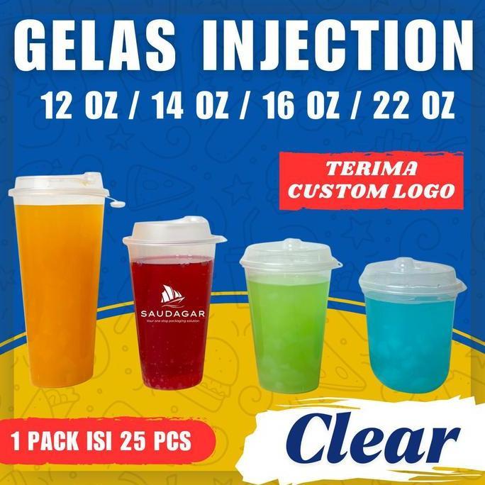Essen- Gelas Cup Pp Injection / Gelas Thinwall 12 Oz / 14 Oz / 16 Oz / 22 Oz