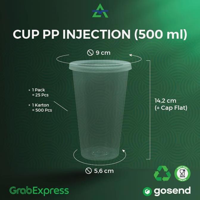 Essen- 500Pcs - Pp Injection 16Oz / 500Ml - Cup Injection - Wingoh