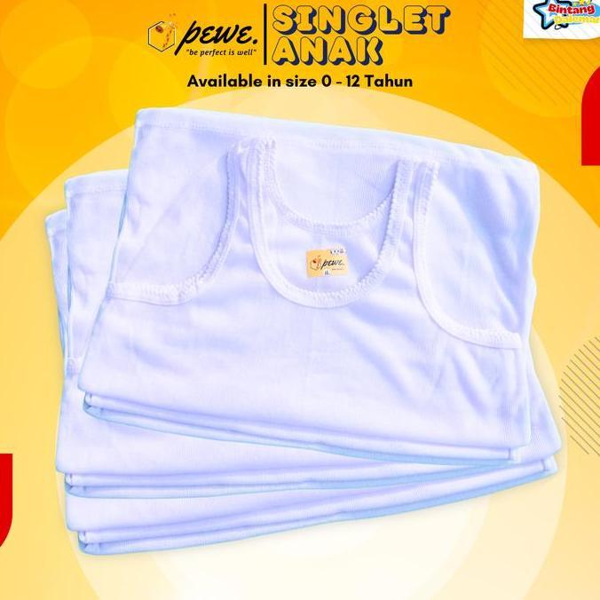 Wakeup- 6 Pcs Singlet Anak - Kaos Dalam Anak - Baju Dalam Anak Anak- Singelt Bayi - Singlet Anak- Si