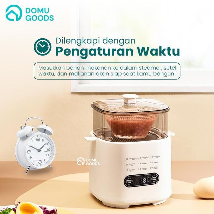 Lansungkirim- Domu Mini Egg Steamer / Electric Steamer Multifungsi / Kukusan Listrik / Alat Masak Pr