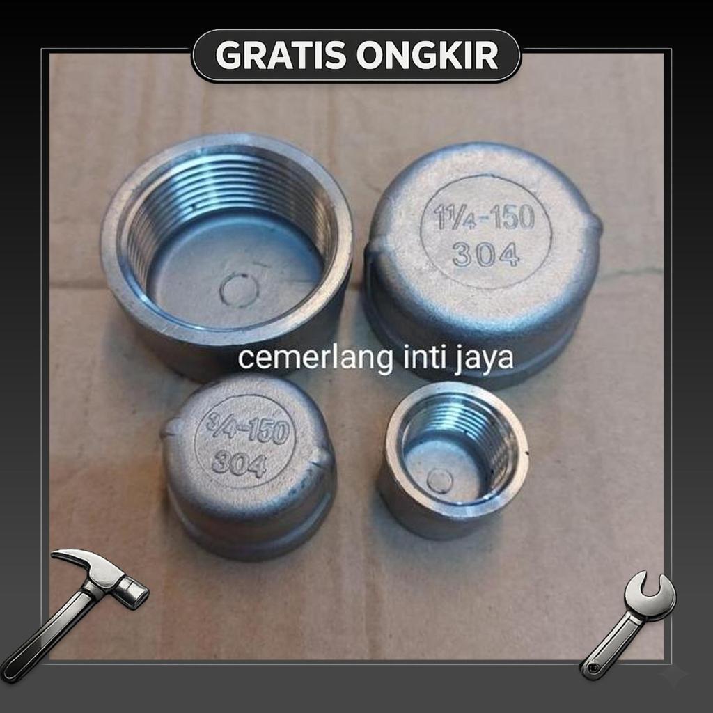 Dop / End Cap Stainless Ss 304 / Ss304 Drat 4" Inch
