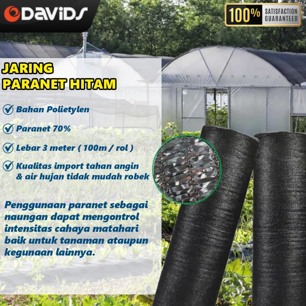 Promo Cod Paranet 75% Nylon Waring Jaring Tanaman Sun Shade Lebar 3 Meter Hitam ><