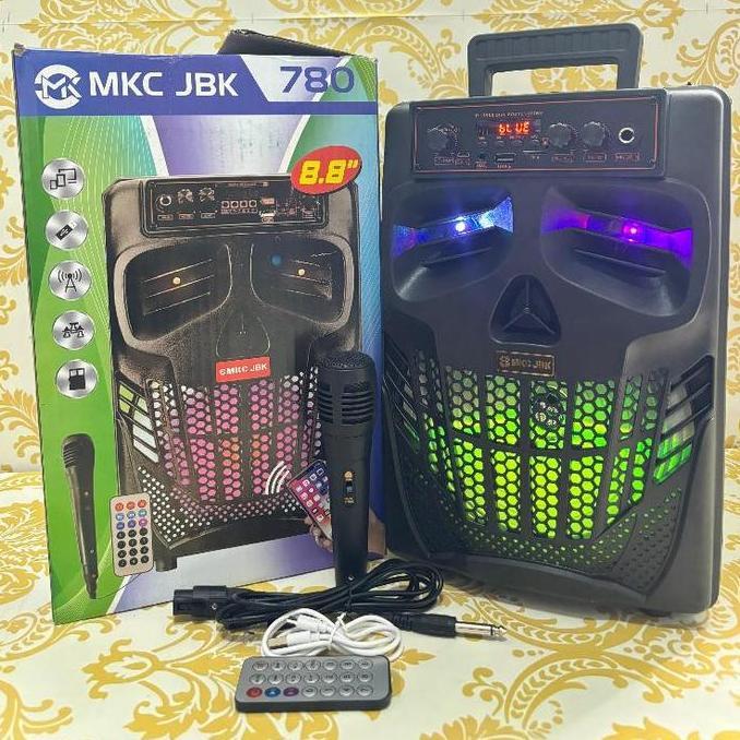 Promo Speaker Bluetooth Karaoke Free Mic 8,5 Inchi Jbk 7801 Portable Super Bass Speaker Aktif