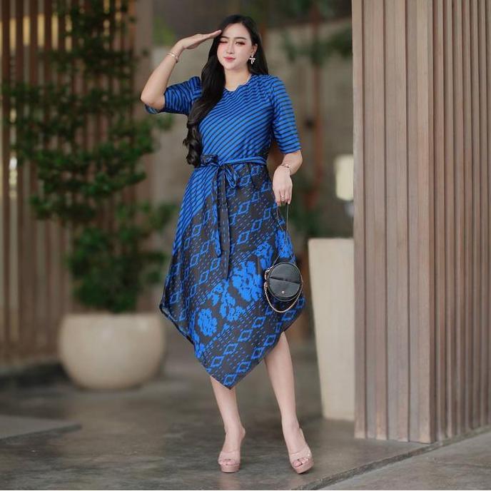BELANJA SEKARANG granito.id - lancip dress natal kondangan lengan pendek katun poliester  Tunik Atas