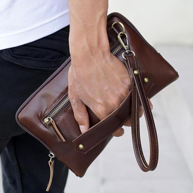 Tas Pria Tas Tangan Kulit Asli - Tas Pria Kulit - Hand Bag Kulit Asli Cc