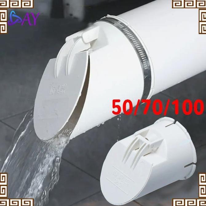 VIVIJEE Backflow Valve PVC 2/3/4 Inch Anti Tikus & Serangga Penutup Saluran Air Got dengan Ferrule S