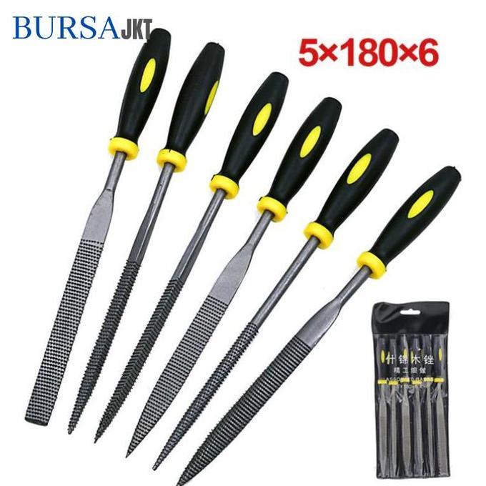 JAOPMAM ALAT KIKIR BESI / MINI FILES SET 6IN1 5 INCH X 180MM kikir  baja PROTOK