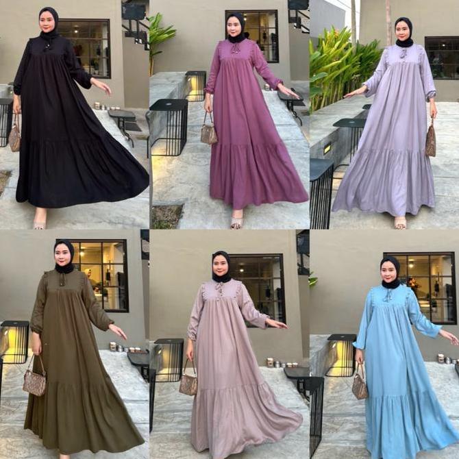 NIKMATI PRODUK INI Siena Dress Cantik Lya.id busui friendly Bahan Rayon Twill bahan adem Nyaman Gami