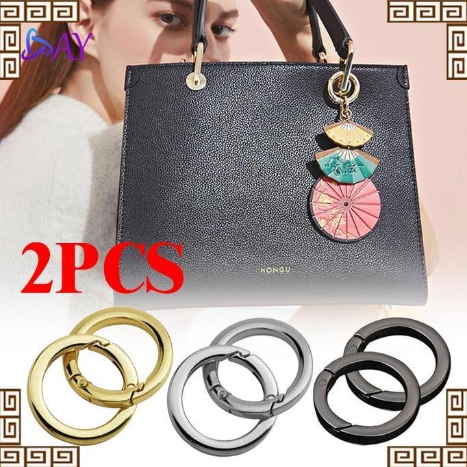 VIVIJEE 2pcs/Set Ring O Buka Pengait Tas Besi Tebal Premium Besi Tas Untuk Kaitan Pengait Tali Tas 2