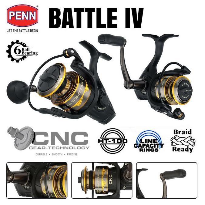 BEBAS ONGKIR - PENN Reel Pancing Spinning BATTLE IV 1000 - 10000 Hydro Armor system Full Metal Body 