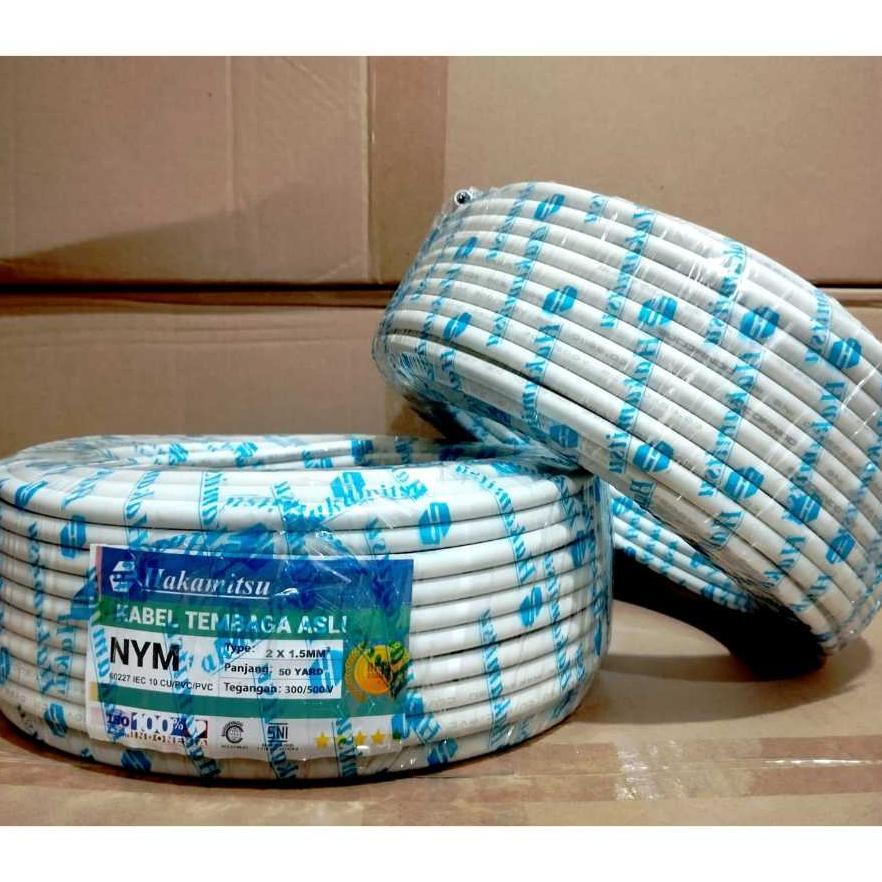 Kabel Tembaga Hakamitsu Nym 2 X 1,5 Mm 50Y Sni / Kabel Nym Sni