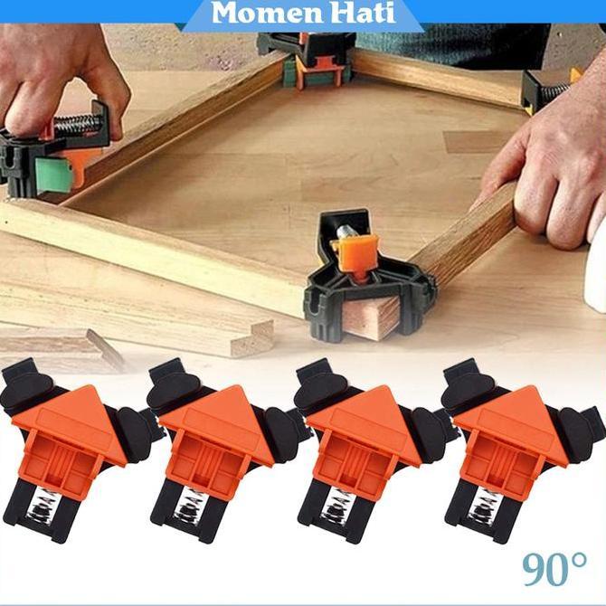 BOWTEKH 4pcs Alat Penjepit Sudut Siku / Alat Pertukangan Kayu / Untuk Perbaikan Rumah PROTOK
