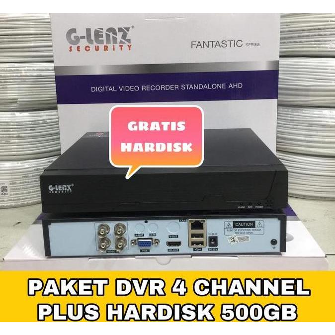 TERLARIS PAKET DVR 4 CHANNEL GLENZ 5MP + HARDISK GB