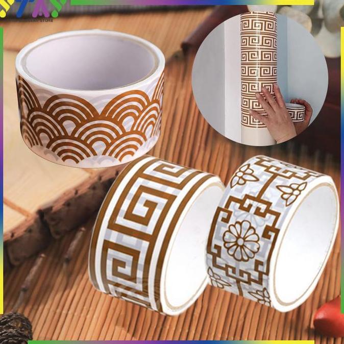 ICHENGO Selotip Emas Stiker/Scrapbooki Sekolah/Dekorasi Dinding/Langit-Langit PROTOK