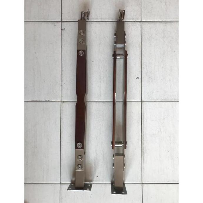Tiang Railing Stainless Motif Kayu Glass Partition Hand Railing Stud