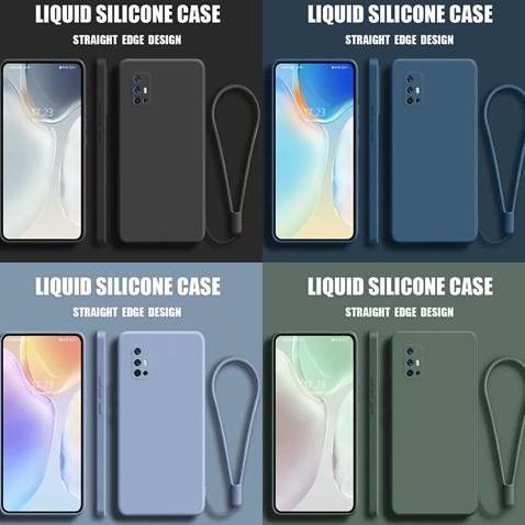 Case   untuk Vivo V19 Baby Skin FREE tali Microfiber Silicone Tpu Square