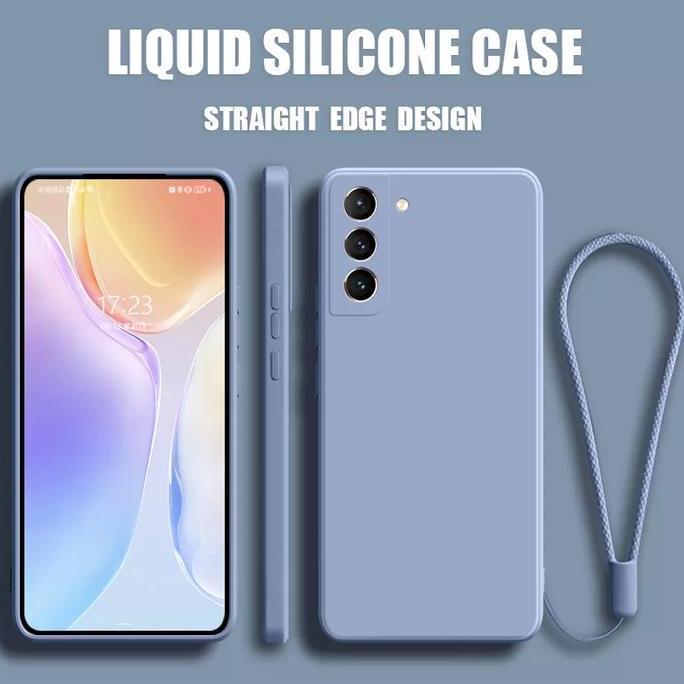 Case  untuk Samsung S21 Plus S21 Ultra Baby Skin FREE tali Silicone Square
