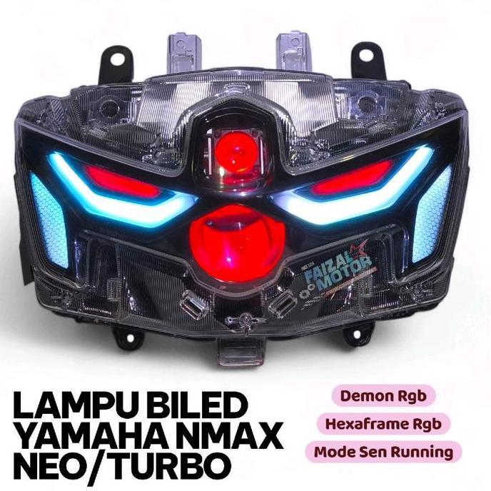 LAMPU BILED NMAX NEO NMAX TURBO LAMPU DEPAN NMAX BILED AES AES V2 AES NM1 LASER REFLEKTOR HEADLAMP R