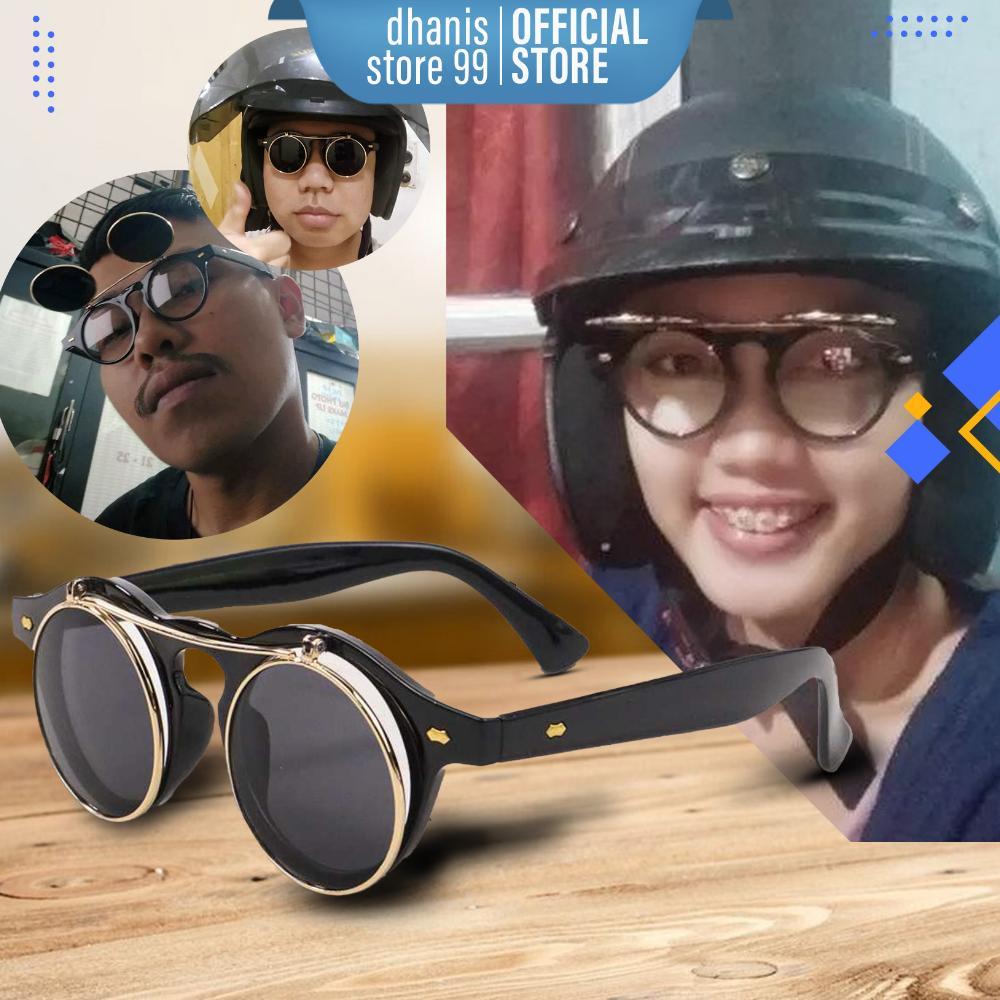 Bagus Kacamata Bulet Boboho Hitam Buka Tutup Boshlm Kaca Mata Dewasa Pria Anak Model Gojo John Lenno