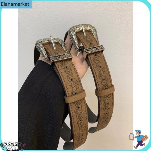 Belt Vintage Amerika Ikat Pinggang Wanita Fahsion Tahan Lama Sabuk Pinggang Lebar Kulit Pu Sabuk Wan