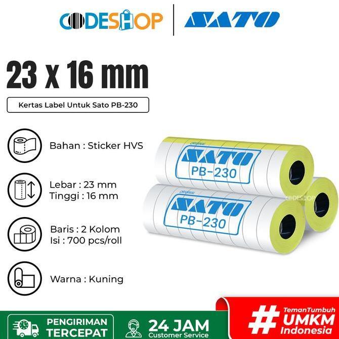 Label Sato 16x23 mm Stiker Printer Label Hand SATO