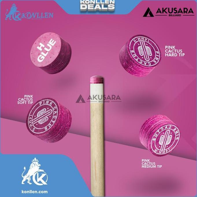 Varahbelva - Tip Billiard Pink CACTUS Medium Konllen Cue Tip Billiard