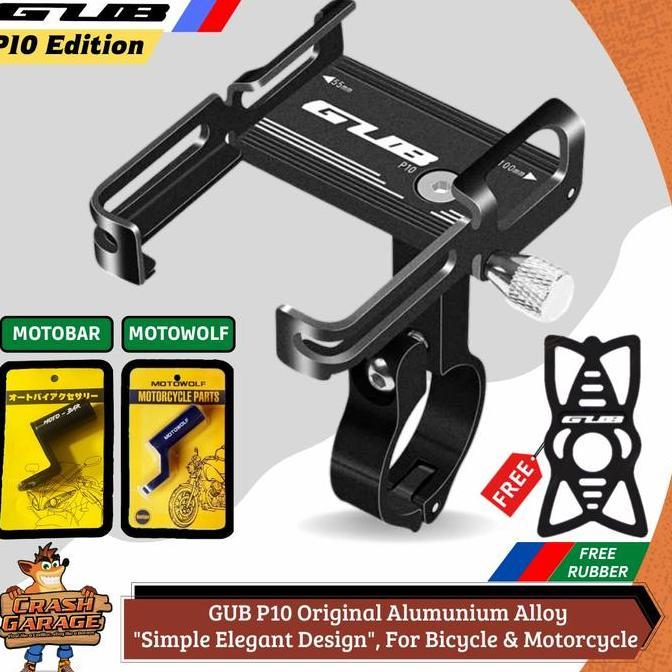 Gub P10 - Holder Gub P10 - Phone Holder Hp Motor Gub Alumunium Alloy