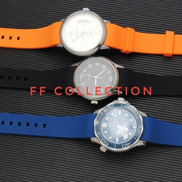 FF STRAP TALI JAM TANGAN CURVED BUCKLE CLIP BUTTERFLY OTOMATIS SILIKON SEIKO OMEGA ROLEX TISSOT  UKU