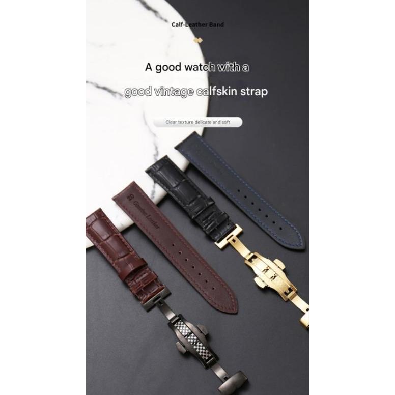DAF HANDMADE 20MM 22MM TISSOT BUCKLE BUTTERFLY CLIP STRAP TALI JAM TANGAN KULIT SAPI MUDA CLAFSKIN B