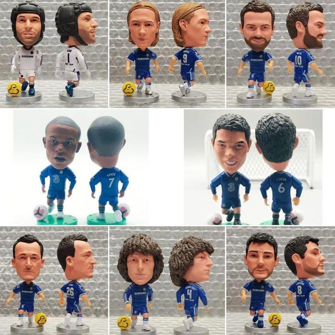 Figure Pemain Sepak Bola Cech Pedro Lampard Torres Juan Mata T.Silva Kante Drogba Koleksi Figure Pem