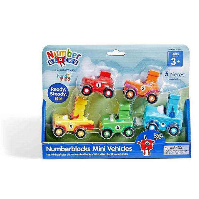Hand2Mind Numberblocks Mini Vehicles, Set Mainan Kendaraan Mini Numberblocks